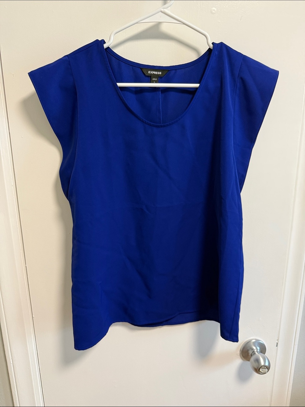 Express Women’s Cobalt Blue Cap Sleeve Blouse